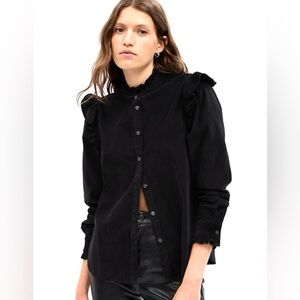 GAP Corduroy Ruffled Shoulder Shirt, Sz S - NWOT